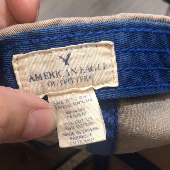 American Eagle Outfitters Khaki Embroidered Factory Distressed Fashion Cap - Picture 9 of 9